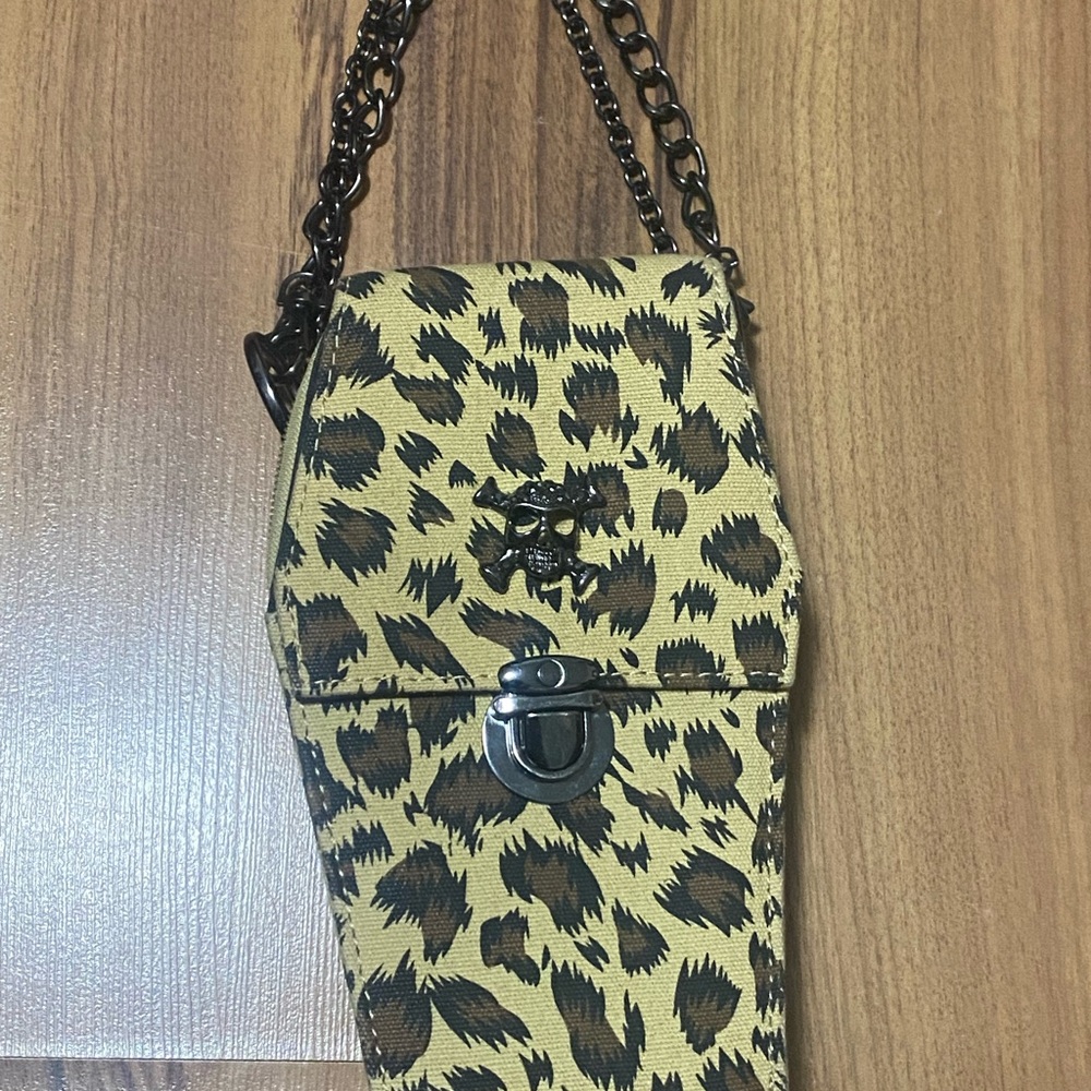 Leopard Print Gothic Coffin Style Bag
